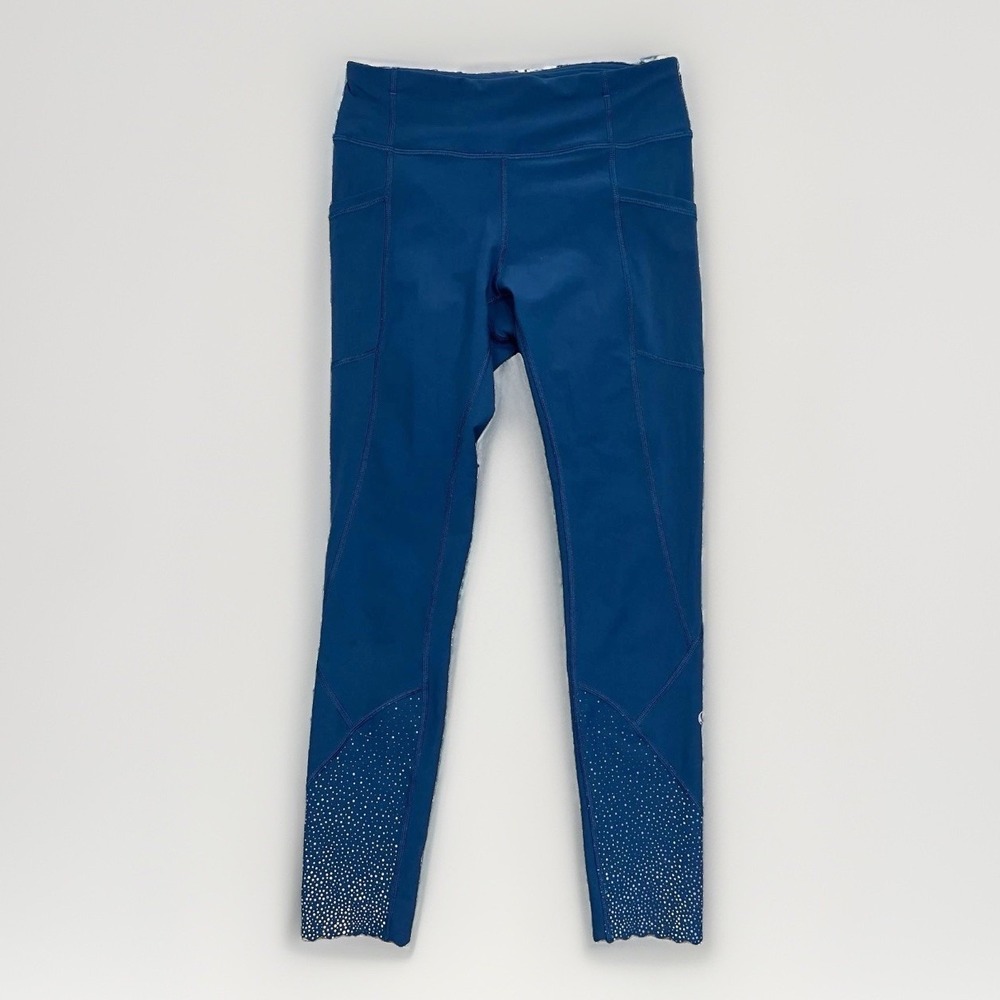 LULULEMON Tight Stuff Tight II size 4 Blue Womens Athletic Crop 24"